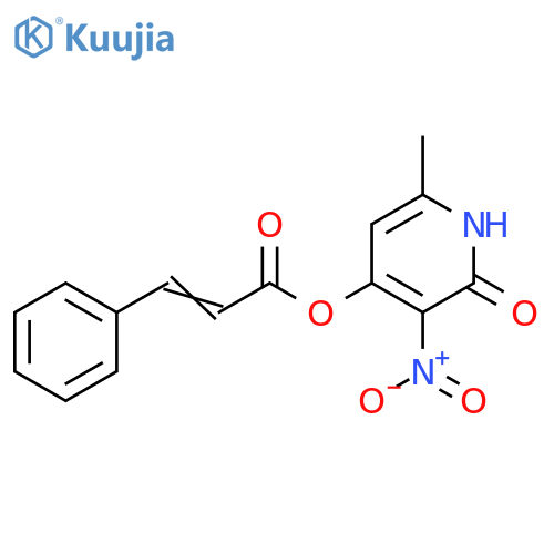 6-methyl-3-nitro-2-oxo-1,2-dihydropyridin-4-yl (2E)-3-phenylprop-2-enoate structure