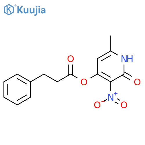 6-methyl-3-nitro-2-oxo-1,2-dihydropyridin-4-yl 3-phenylpropanoate structure