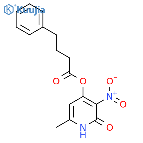 6-methyl-3-nitro-2-oxo-1,2-dihydropyridin-4-yl 4-phenylbutanoate structure