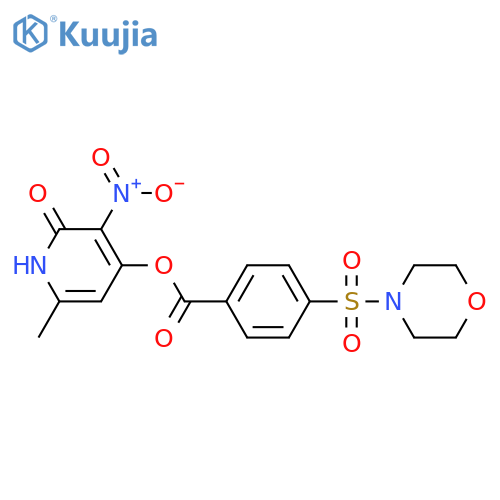6-methyl-3-nitro-2-oxo-1,2-dihydropyridin-4-yl 4-(morpholine-4-sulfonyl)benzoate structure