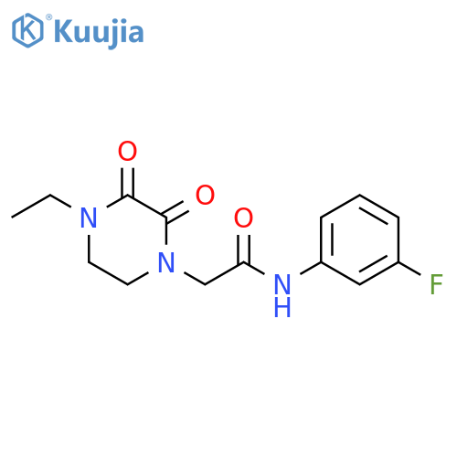 2-(4-ethyl-2,3-dioxopiperazin-1-yl)-N-(3-fluorophenyl)acetamide structure