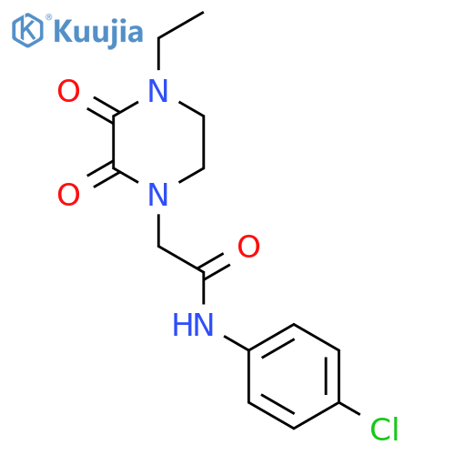 N-(4-chlorophenyl)-2-(4-ethyl-2,3-dioxopiperazin-1-yl)acetamide structure