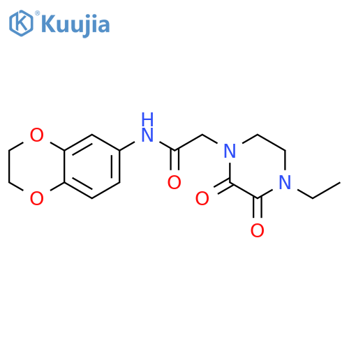 N-(2,3-dihydro-1,4-benzodioxin-6-yl)-2-(4-ethyl-2,3-dioxopiperazin-1-yl)acetamide structure