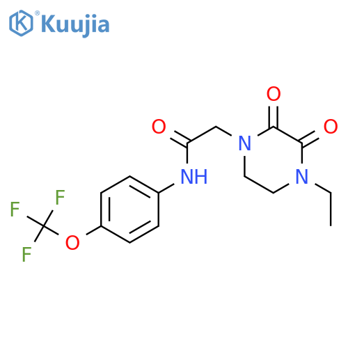 2-(4-ethyl-2,3-dioxopiperazin-1-yl)-N-4-(trifluoromethoxy)phenylacetamide structure