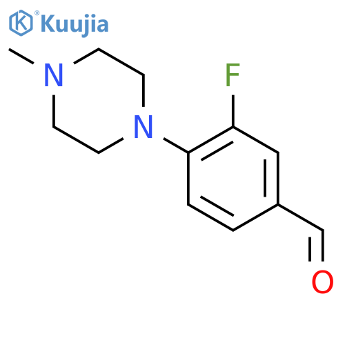 3-fluoro-4-(4-methylpiperazin-1-yl)benzaldehyde structure