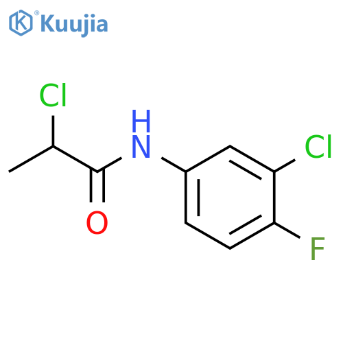 2-chloro-N-(3-chloro-4-fluorophenyl)propanamide structure