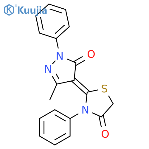 4-Thiazolidinone,2-(1,5-dihydro-3-methyl-5-oxo-1-phenyl-4H-pyrazol-4-ylidene)-3-phenyl-, (2Z)- structure