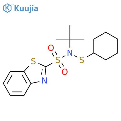 2-Benzothiazolesulfonamide, N-(cyclohexylthio)-N-(1,1-dimethylethyl)- structure