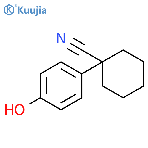 1-(4-hydroxyphenyl)cyclohexane-1-carbonitrile structure