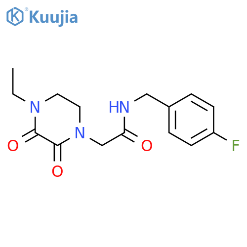 2-(4-ethyl-2,3-dioxopiperazin-1-yl)-N-(4-fluorophenyl)methylacetamide structure