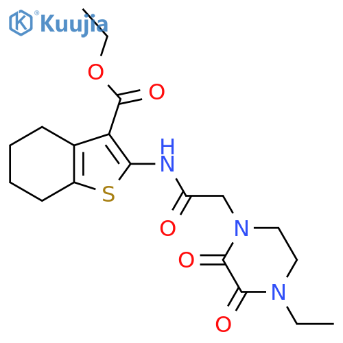 ethyl 2-2-(4-ethyl-2,3-dioxopiperazin-1-yl)acetamido-4,5,6,7-tetrahydro-1-benzothiophene-3-carboxylate structure