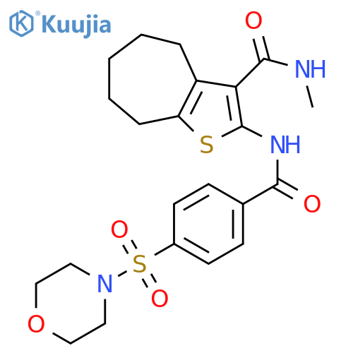 N-methyl-2-4-(morpholine-4-sulfonyl)benzamido-4H,5H,6H,7H,8H-cycloheptabthiophene-3-carboxamide structure