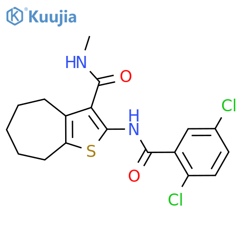 2-(2,5-dichlorobenzamido)-N-methyl-4H,5H,6H,7H,8H-cycloheptabthiophene-3-carboxamide structure