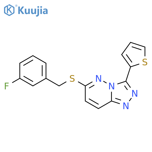 6-{(3-fluorophenyl)methylsulfanyl}-3-(thiophen-2-yl)-1,2,4triazolo4,3-bpyridazine structure