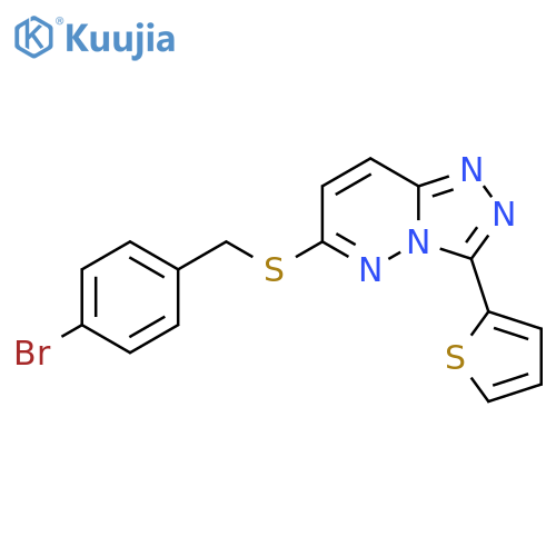 6-{(4-bromophenyl)methylsulfanyl}-3-(thiophen-2-yl)-1,2,4triazolo4,3-bpyridazine structure