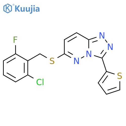 6-{(2-chloro-6-fluorophenyl)methylsulfanyl}-3-(thiophen-2-yl)-1,2,4triazolo4,3-bpyridazine structure