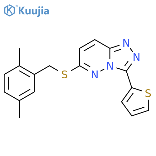 6-{(2,5-dimethylphenyl)methylsulfanyl}-3-(thiophen-2-yl)-1,2,4triazolo4,3-bpyridazine structure
