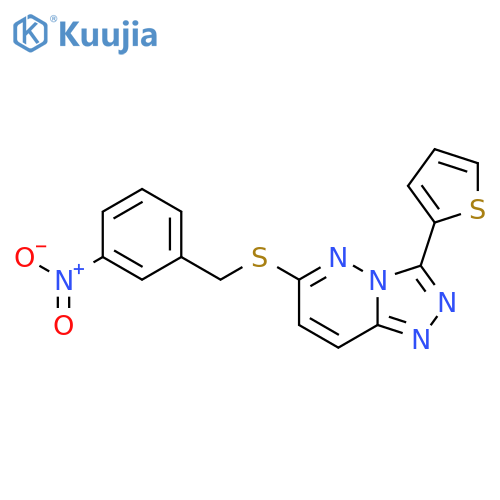 6-{(3-nitrophenyl)methylsulfanyl}-3-(thiophen-2-yl)-1,2,4triazolo4,3-bpyridazine structure