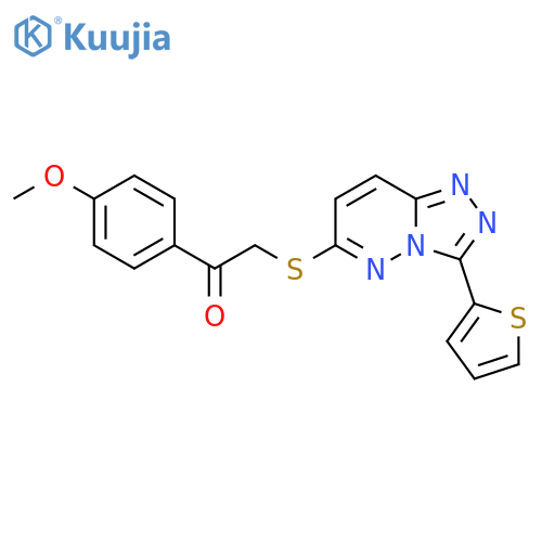 1-(4-methoxyphenyl)-2-{3-(thiophen-2-yl)-1,2,4triazolo4,3-bpyridazin-6-ylsulfanyl}ethan-1-one structure