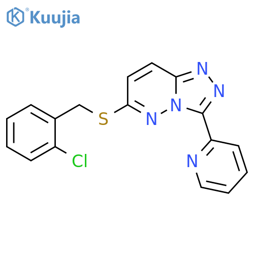 2-(6-{(2-chlorophenyl)methylsulfanyl}-1,2,4triazolo4,3-bpyridazin-3-yl)pyridine structure