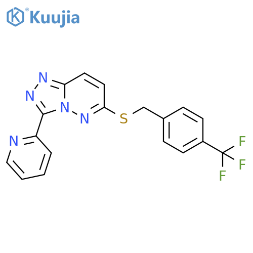 2-6-({4-(trifluoromethyl)phenylmethyl}sulfanyl)-1,2,4triazolo4,3-bpyridazin-3-ylpyridine structure