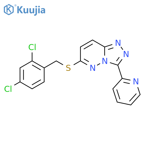 2-(6-{(2,4-dichlorophenyl)methylsulfanyl}-1,2,4triazolo4,3-bpyridazin-3-yl)pyridine structure