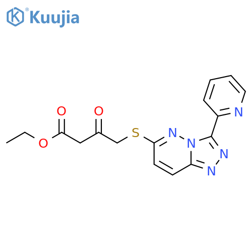 ethyl 3-oxo-4-{3-(pyridin-2-yl)-1,2,4triazolo4,3-bpyridazin-6-ylsulfanyl}butanoate structure