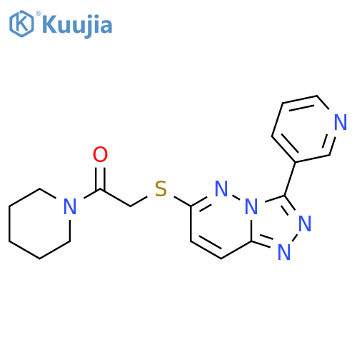 1-(piperidin-1-yl)-2-{3-(pyridin-3-yl)-1,2,4triazolo4,3-bpyridazin-6-ylsulfanyl}ethan-1-one structure