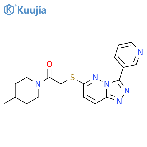 1-(4-methylpiperidin-1-yl)-2-{3-(pyridin-3-yl)-1,2,4triazolo4,3-bpyridazin-6-ylsulfanyl}ethan-1-one structure