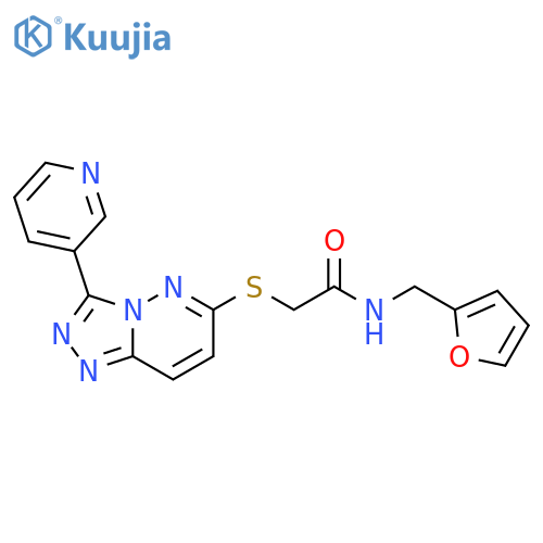 N-(furan-2-yl)methyl-2-{3-(pyridin-3-yl)-1,2,4triazolo4,3-bpyridazin-6-ylsulfanyl}acetamide structure