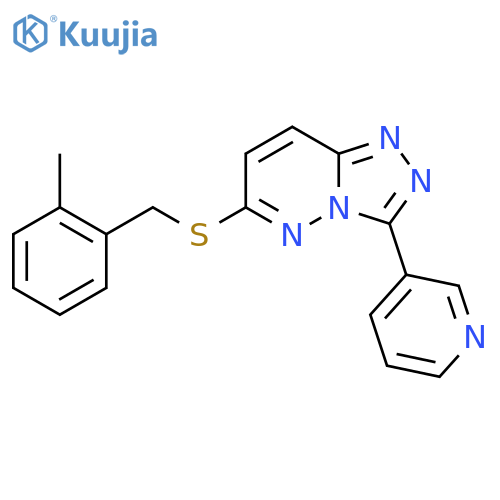3-(6-{(2-methylphenyl)methylsulfanyl}-1,2,4triazolo4,3-bpyridazin-3-yl)pyridine structure