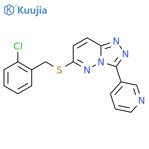 3-(6-{(2-chlorophenyl)methylsulfanyl}-1,2,4triazolo4,3-bpyridazin-3-yl)pyridine structure
