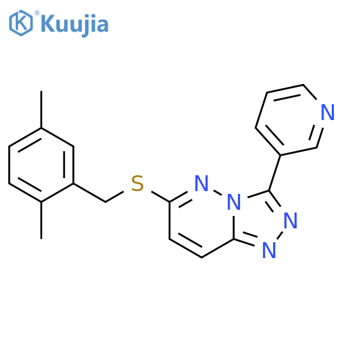 3-(6-{(2,5-dimethylphenyl)methylsulfanyl}-1,2,4triazolo4,3-bpyridazin-3-yl)pyridine structure