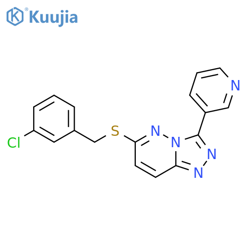 3-(6-{(3-chlorophenyl)methylsulfanyl}-1,2,4triazolo4,3-bpyridazin-3-yl)pyridine structure