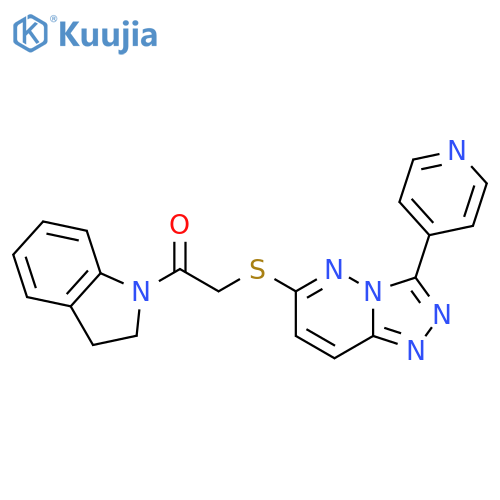 1-(2,3-dihydro-1H-indol-1-yl)-2-{3-(pyridin-4-yl)-1,2,4triazolo4,3-bpyridazin-6-ylsulfanyl}ethan-1-one structure