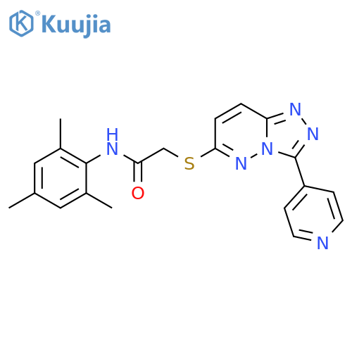 2-{3-(pyridin-4-yl)-1,2,4triazolo4,3-bpyridazin-6-ylsulfanyl}-N-(2,4,6-trimethylphenyl)acetamide structure