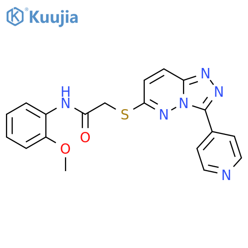 N-(2-methoxyphenyl)-2-{3-(pyridin-4-yl)-1,2,4triazolo4,3-bpyridazin-6-ylsulfanyl}acetamide structure
