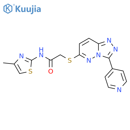 N-(4-methyl-1,3-thiazol-2-yl)-2-{3-(pyridin-4-yl)-1,2,4triazolo4,3-bpyridazin-6-ylsulfanyl}acetamide structure