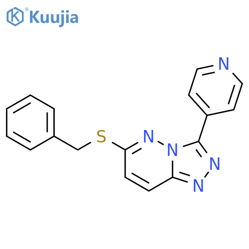 4-6-(benzylsulfanyl)-1,2,4triazolo4,3-bpyridazin-3-ylpyridine structure