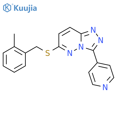 4-(6-{(2-methylphenyl)methylsulfanyl}-1,2,4triazolo4,3-bpyridazin-3-yl)pyridine structure