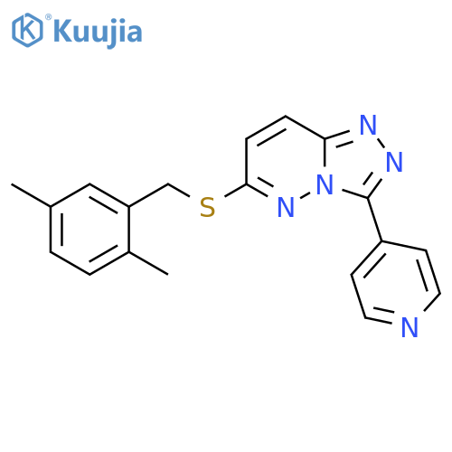 4-(6-{(2,5-dimethylphenyl)methylsulfanyl}-1,2,4triazolo4,3-bpyridazin-3-yl)pyridine structure