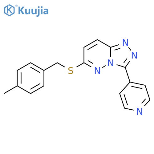 4-(6-{(4-methylphenyl)methylsulfanyl}-1,2,4triazolo4,3-bpyridazin-3-yl)pyridine structure