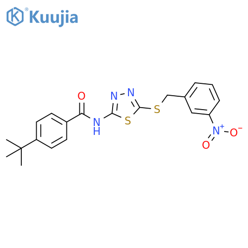 4-tert-butyl-N-(5-{(3-nitrophenyl)methylsulfanyl}-1,3,4-thiadiazol-2-yl)benzamide structure