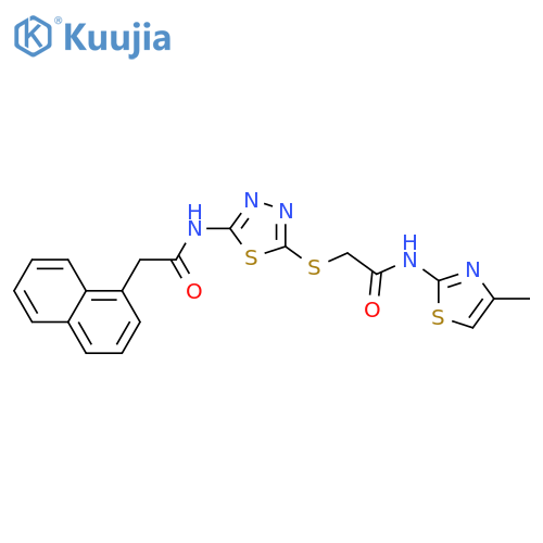 N-(4-methyl-1,3-thiazol-2-yl)-2-({5-2-(naphthalen-1-yl)acetamido-1,3,4-thiadiazol-2-yl}sulfanyl)acetamide structure