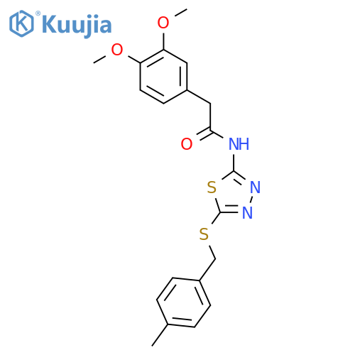 2-(3,4-dimethoxyphenyl)-N-(5-{(4-methylphenyl)methylsulfanyl}-1,3,4-thiadiazol-2-yl)acetamide structure