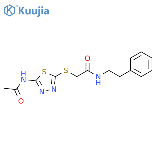 2-(5-acetamido-1,3,4-thiadiazol-2-yl)sulfanyl-N-(2-phenylethyl)acetamide structure