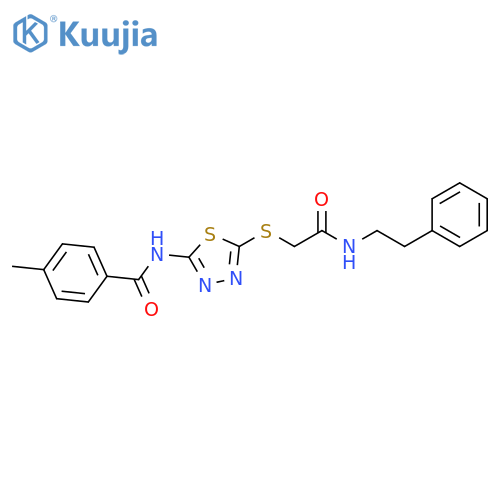 4-methyl-N-5-({(2-phenylethyl)carbamoylmethyl}sulfanyl)-1,3,4-thiadiazol-2-ylbenzamide structure