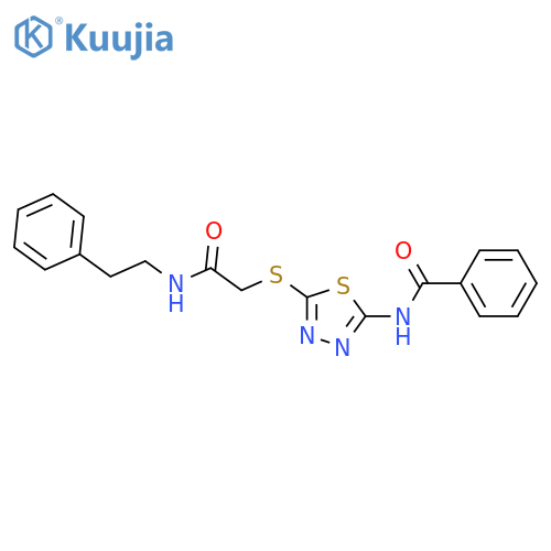 N-5-({(2-phenylethyl)carbamoylmethyl}sulfanyl)-1,3,4-thiadiazol-2-ylbenzamide structure