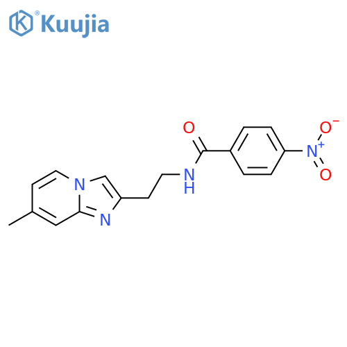 N-(2-{7-methylimidazo1,2-apyridin-2-yl}ethyl)-4-nitrobenzamide structure