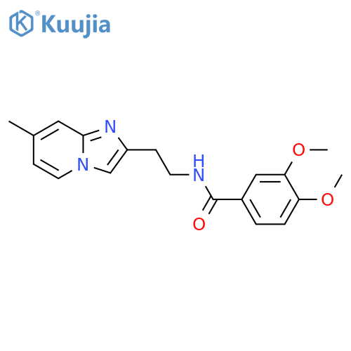 3,4-dimethoxy-N-(2-{7-methylimidazo1,2-apyridin-2-yl}ethyl)benzamide structure